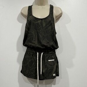 Vuori Olive Leaf Print Romper - Like New!